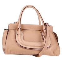 【原宿店限定】クロエ Chloe エバーストン ハンドバッグ レザー 2way ベージュ ゴールド レディース 134169V