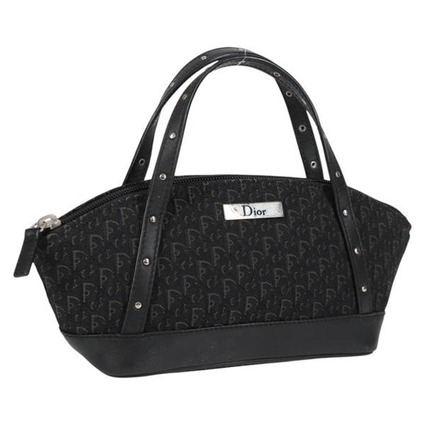 【原宿店限定】クリスチャンディオール Christian Dior ハンドバッグ トロッターキャンバス ブラック シルバー レディース 134178V