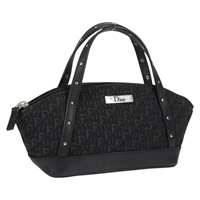 【原宿店限定】クリスチャンディオール Christian Dior ハンドバッグ トロッターキャンバス ブラック シルバー レディース 134178V