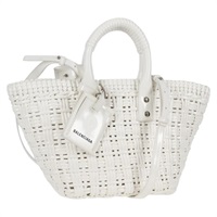 【原宿店限定】バレンシアガ BALENCIAGA ビストロXS ハンドバッグ エナメル 2way ホワイト シルバー 671342 レディース 135923M