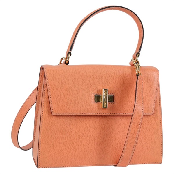 【原宿店限定】セリーヌ CELINE ハンドバッグ レザー 2way オレンジ ゴールド レディース 136205V