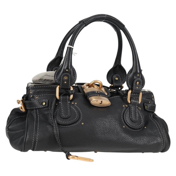 【原宿店限定】クロエ Chloe パディントン ハンドバッグ レザー ブラック ゴールド レディース 134959V