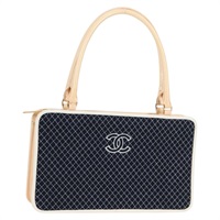 【原宿店限定】シャネル CHANEL ハンドバッグ コットン ネイビー レディース 135350V