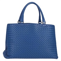 【原宿店限定】ボッテガヴェネタ BOTTEGAVENETA ハンドバッグ イントレチャート レザー ブルー レディース BA4510V