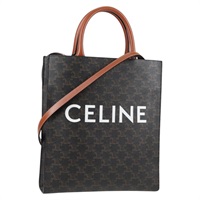 【原宿店限定】セリーヌ CELINE バーティカルカバ　スモール ハンドバッグ トリオンフキャンバス PVC 2way ブラック ゴールド レディース BA4512M