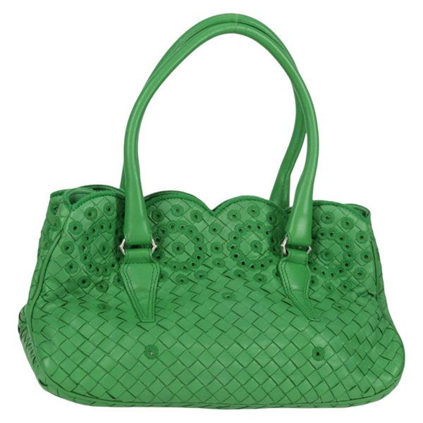 【原宿店限定】ボッテガヴェネタ BOTTEGAVENETA ハンドバッグ イントレチャート レザー グリーン 156586 レディース 136456V