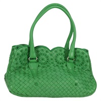 【原宿店限定】ボッテガヴェネタ BOTTEGAVENETA ハンドバッグ イントレチャート レザー グリーン 156586 レディース 136456V