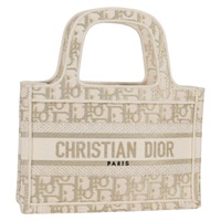 【原宿店限定】クリスチャンディオール Christian Dior ブックトート ハンドバッグ トロッターキャンバス キャンバス ホワイト レディース 136735M
