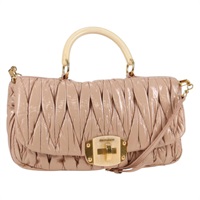 【原宿店限定】ミュウ ミュウ Miu Miu ハンドバッグ マテラッセ エナメル 2way ピンク ゴールド レディース 136805V
