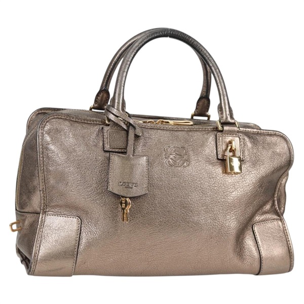 【原宿店限定】ロエベ LOEWE アマソナ36 ハンドバッグ アナグラム レザー シャンパンゴールド レディース 137515V