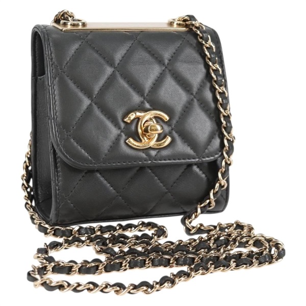 【原宿店限定】シャネル CHANEL ショルダーバッグ マトラッセ チェーン ラムスキン グレー ゴールド レディース 129958M