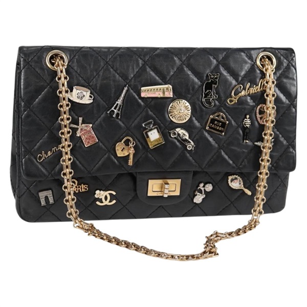【原宿店限定】シャネル CHANEL ショルダーバッグ マトラッセ チェーン  カーフスキン ブラック レディース 131547M