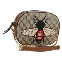 【原宿店限定】グッチ GUCCI ショルダーバッグ GGスプリーム アニマリエ PVC ヨーロッパ限定 ベージュ 409535 レディース 133260V