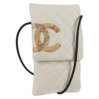 【原宿店限定】シャネル CHANEL ショルダーバッグ カンボンライン ラムスキン ホワイト シルバー レディース 133269V