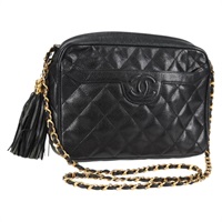 【原宿店限定】シャネル CHANEL ショルダーバッグ マトラッセ チェーン キャビアスキン ブラック ゴールド レディース PP701V