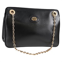 【原宿店限定】グッチ GUCCI マリーナ ショルダーバッグ チェーン レザー ブラック ゴールド 576422 レディース 133932V