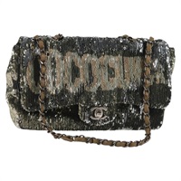 【原宿店限定】シャネル CHANEL ショルダーバッグ 2017 クルーズ ココ キューバ チェーン スパンコール グリーン レディース ar13715M