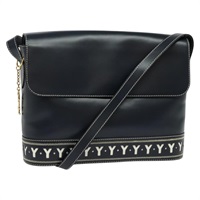 【原宿店限定】サンローラン SAINT LAURENT ショルダーバッグ Yカット レザー ネイビー ゴールド レディース sw1140V
