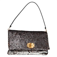 【原宿店限定】ミュウ ミュウ Miu Miu ショルダーバッグ スパンコール レザー シルバー ゴールド レディース 132706V