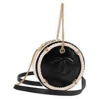 【原宿店限定】シャネル CHANEL ショルダーバッグ チェーン レザー 2way ブラック ゴールド レディース 133040M