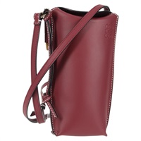 【原宿店限定】ロエベ LOEWE ゲートポケット ショルダーバッグ レザー ボルドー ゴールド レディース 136812M