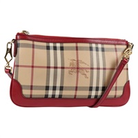 【原宿店限定】バーバリー BURBERRY ショルダーバッグ ノバチェック PVC ベージュ レッド レディース BA4745V