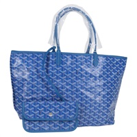 【原宿店限定】ゴヤール GOYARD サンルイPM トートバッグ ヘリンボーン PVC ブルー レディース yk18877SM