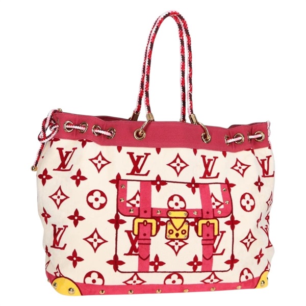 【原宿店限定】ルイ・ヴィトン LOUIS VUITTON エポンジュ トートバッグ クルーズライン パイル ホワイト M92096 レディース sw1167V