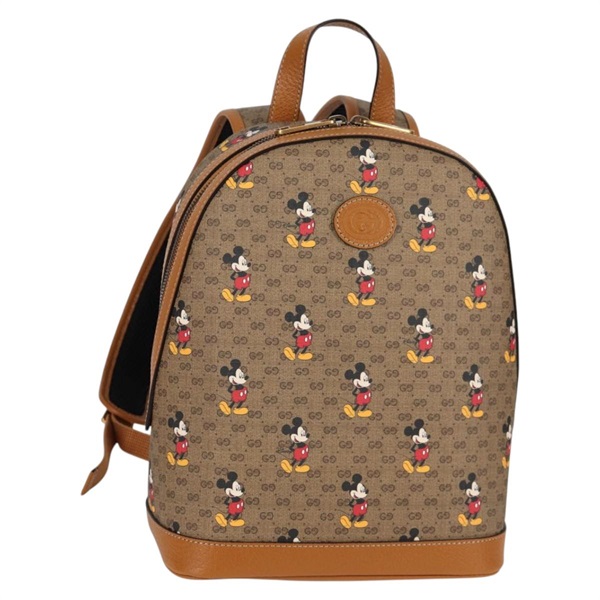 【原宿店限定】グッチ GUCCI バックパック マイクロGGスプリーム Disneyコラボ PVC ベージュ ゴールド 552884 レディース 134962M