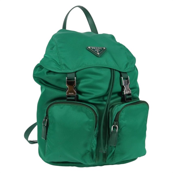 【原宿店限定】プラダ PRADA バックパック ナイロン グリーン シルバー レディース 136123V