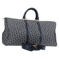 【原宿店限定】クリスチャンディオール Christian Dior ボストンバッグ トロッターキャンバス ネイビー ゴールド レディース 129964V