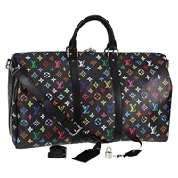 【原宿店限定】ルイ・ヴィトン LOUIS VUITTON キーポルバンドリエール50 ボストンバッグ マルチカラー ブラック M13745 レディース yk18768SM