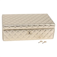 【原宿店限定】シャネル CHANEL ジュエリーボックス マトラッセ ジュエリーケース ラムスキン ゴールド レディース 129974SM