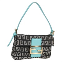 【原宿店限定】フェンディ FENDI マンマバゲット ショルダーバッグ ズッキーノキャンバス ブラック ゴールド レディース 136114V