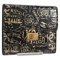 【原宿店限定】シャネル CHANEL 財布 レザー ブラック ゴールド レディース 133181V