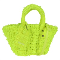 【原宿店限定】バレンシアガ BALENCIAGA ビストロXXS ハンドバッグ ウール 2way イエロー シルバー レディース 135947M