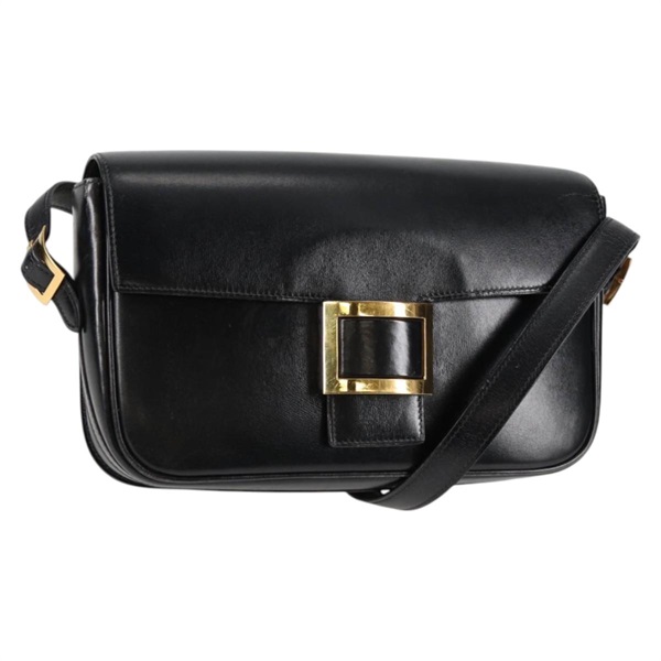 【原宿店限定】エルメス HERMES マルティーヌ ヴェール ショルダーバッグ レザー ブラック ゴールド レディース 135513M