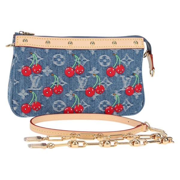 【原宿店限定】ルイ・ヴィトン LOUIS VUITTON ポシェットアクセソワール アクセサリーポーチ モノグラムデニム チェリー ブルー M13994 レディース ar13663SM