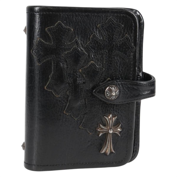 【原宿店限定】クロムハーツ Chrome Hearts 手帳カバー レザー ブラック レディース 132856M