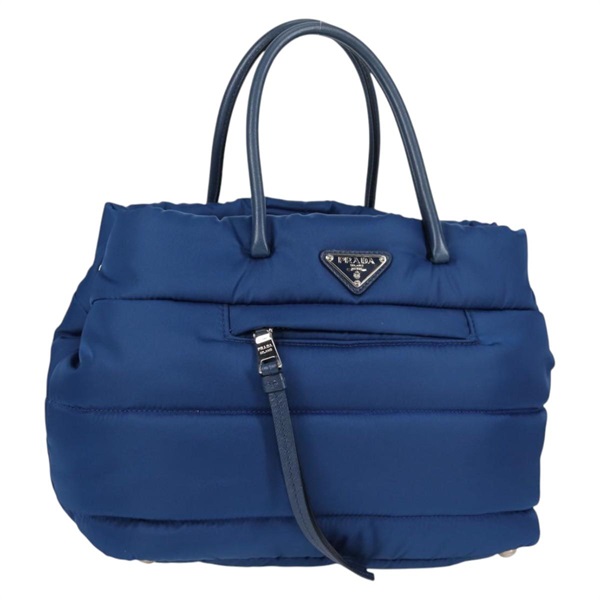 【原宿店限定】プラダ PRADA ハンドバッグ ナイロン ブルー シルバー レディース 136286V