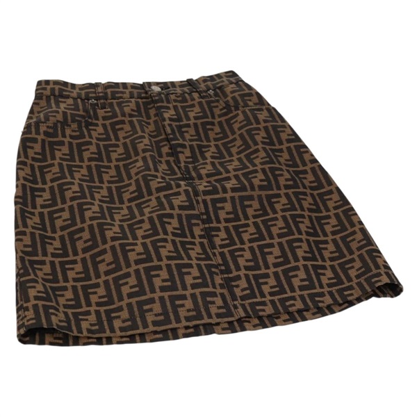 【原宿店限定】フェンディ FENDI スカート ズッカキャンバス ブラック ブラウン レディース 131861V