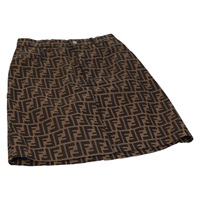 【原宿店限定】フェンディ FENDI スカート ズッカキャンバス ブラック ブラウン レディース 131861V