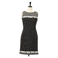 【原宿店限定】シャネル CHANEL シャツ ワンピース ツイード ブラック レディース 132999M