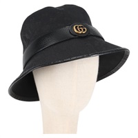 【原宿店限定】グッチ GUCCI ハット GGキャンバス バケットハット ブラック 576587 レディース am8804V