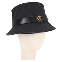 【原宿店限定】グッチ GUCCI ハット GGキャンバス バケットハット ブラック 576587 レディース am8805V