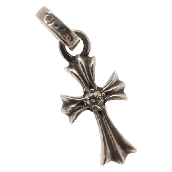 【原宿店限定】クロムハーツ Chrome Hearts ネックレス ベイビーファット ペンダントトップ 両面ダイヤ Ag925 シルバー レディース 132980M