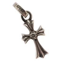 【原宿店限定】クロムハーツ Chrome Hearts ネックレス ベイビーファット ペンダントトップ 両面ダイヤ Ag925 シルバー レディース 132980M