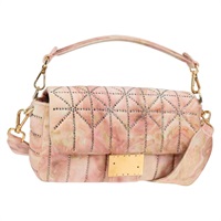 【原宿店限定】フェンディ FENDI マンマバゲット ショルダーバッグ ホリデー エディション ベロア 2way ピンク ゴールド レディース 132928M