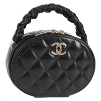 【原宿店限定】シャネル CHANEL ポーチ マトラッセ ラムスキン ブラック ゴールド レディース 132970M