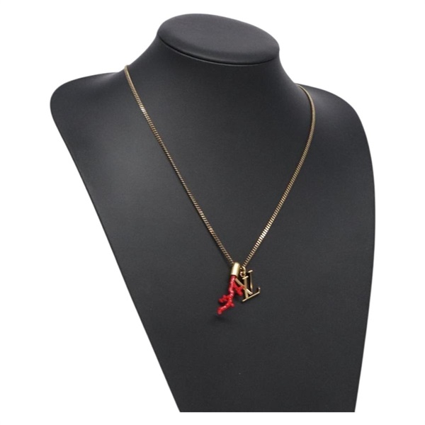 【原宿店限定】ルイ・ヴィトン LOUIS VUITTON ネックレス サンゴ LVイニシャル コーラル メタル レッド ゴールド M68903 レディース 132987M